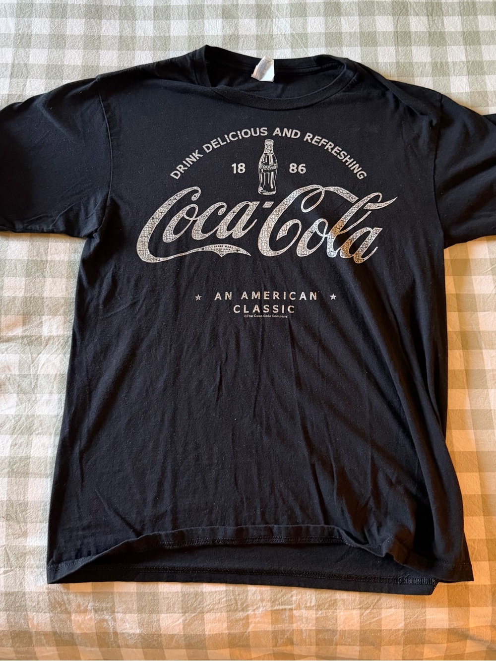 Coca-Cola 1886 An American Classic - Logo T-Shirt Black 100% Cotton (Medium)